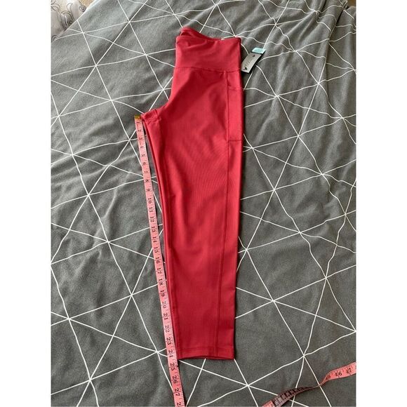 Ideology Red High-Waited Side-Pocket 7/8 Length Leggings Size Large - Picture 7 of 8